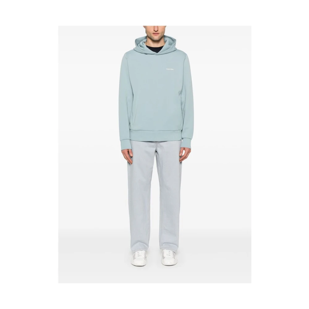 Calvin Klein Blauwe Hoodie Klassieke Stijl Blue Heren