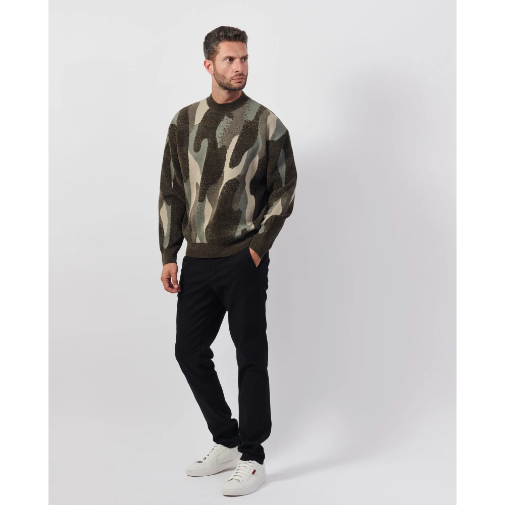 Armani Exchange Camouflage Groene Trui Multicolor Heren
