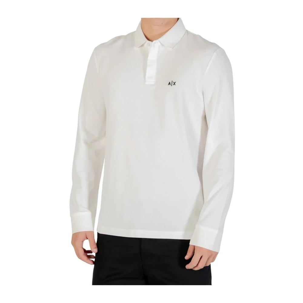 Armani Exchange Beige Polo A Maniche Lunghe