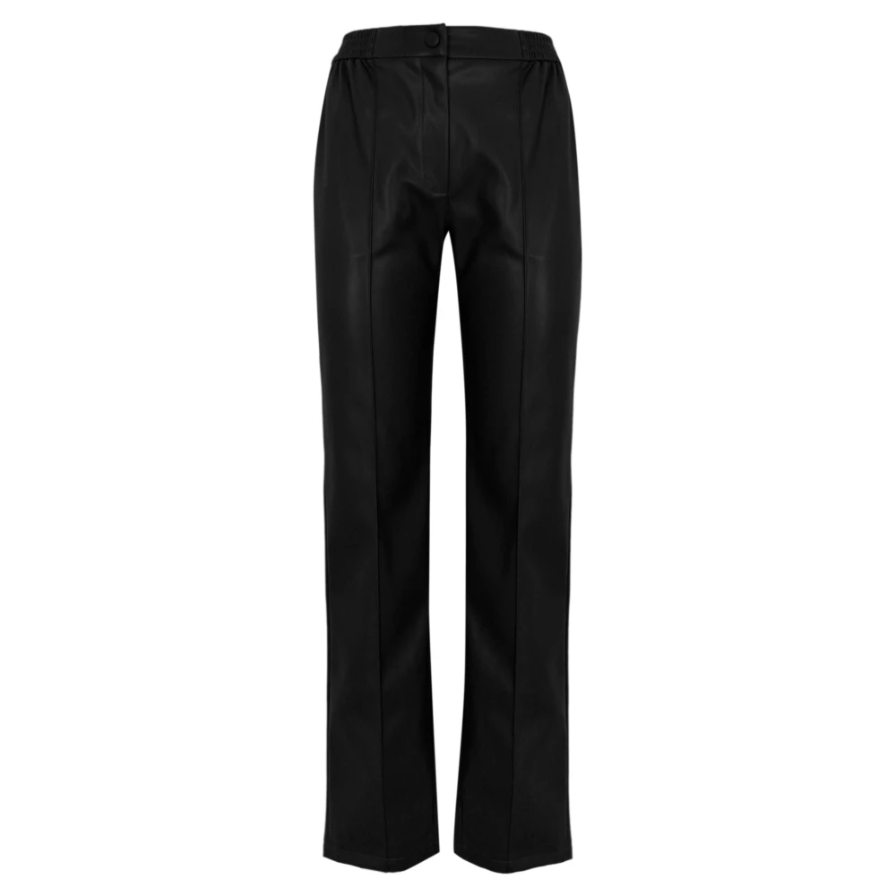 Twinset Zwarte Leren Broek Black Dames
