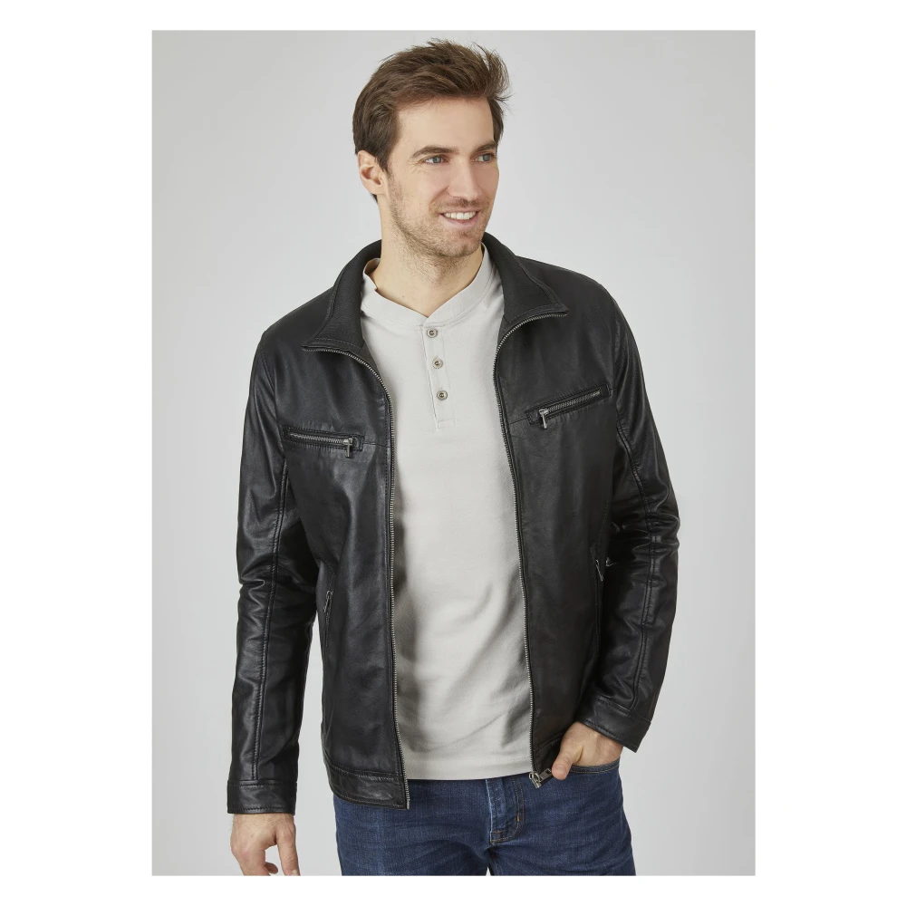 Bugatti Moderne Heren Leren Jas Aurelio Black Heren