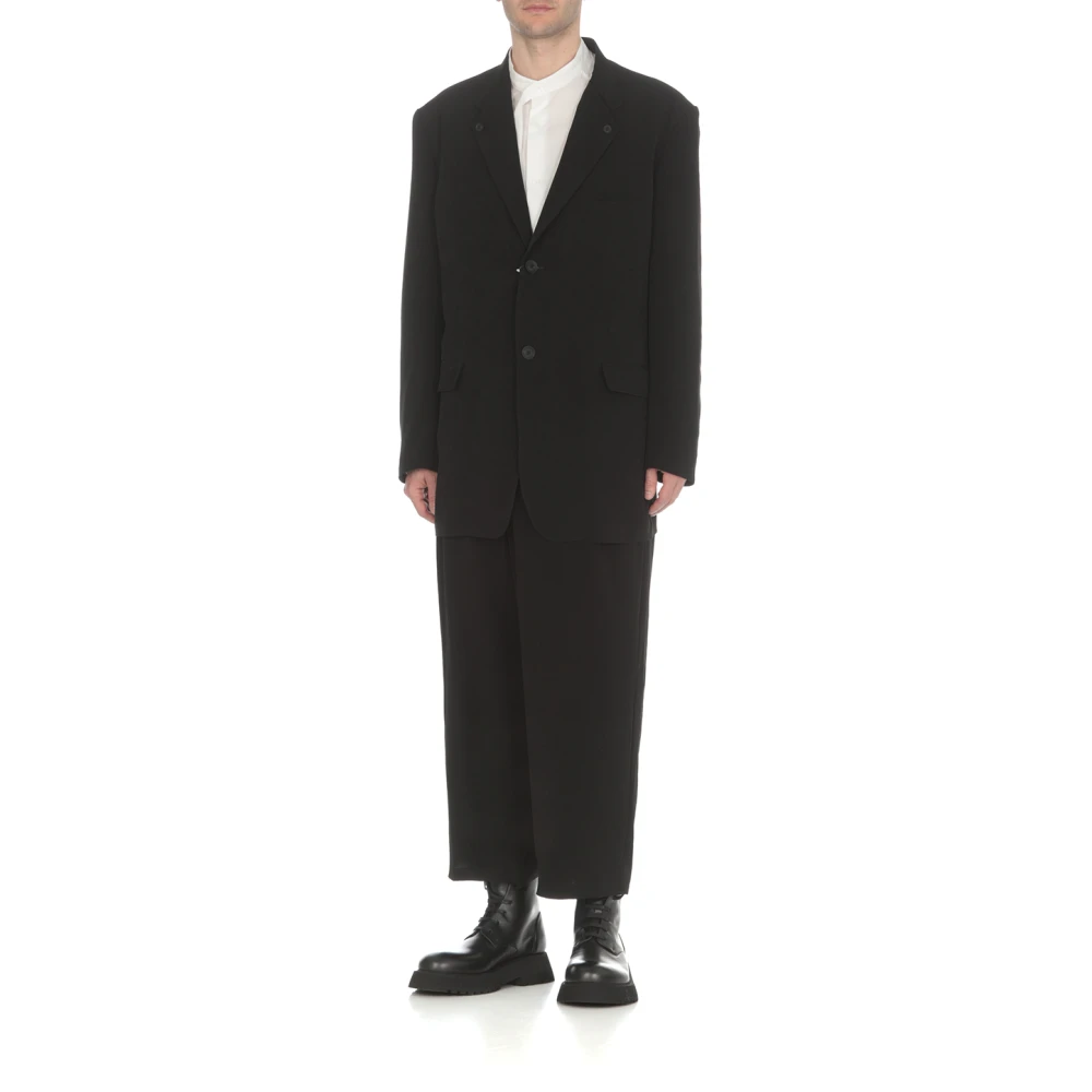 Yohji Yamamoto Zwarte Pour Homme Jas Peak Revers Black Heren