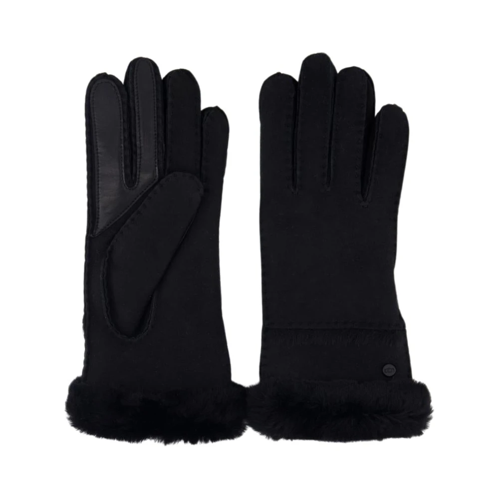 Ugg Zwarte Schapenhuid Handschoenen Klassiek Model Black Dames