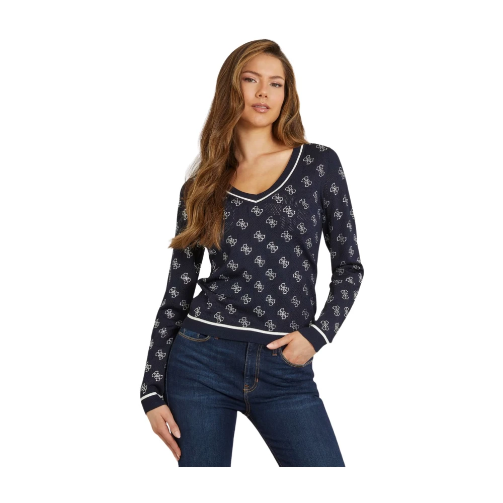Knitwear > V-neck Knitwear - - Guess - Modalova