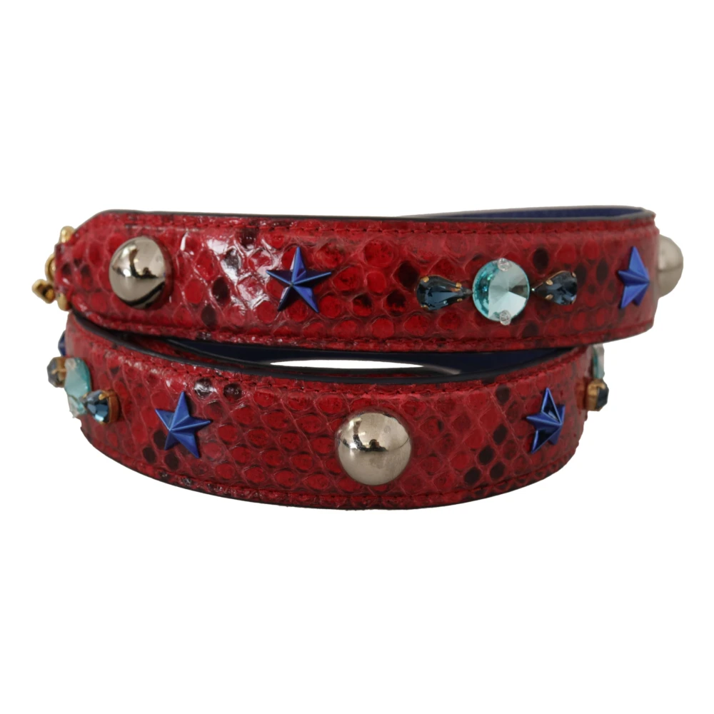 Dolce & Gabbana Luxe Rode Python Leren Schouderband Multicolor Dames