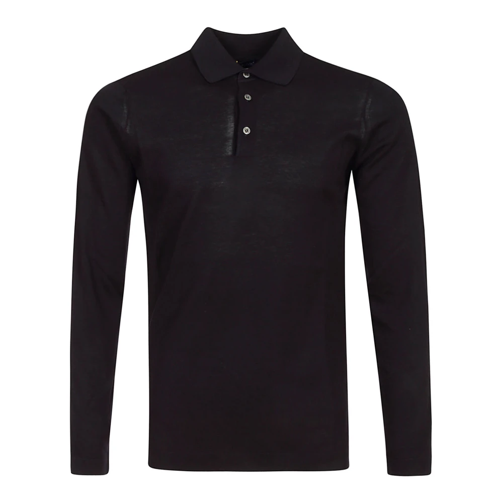 Hindustrie Navy Cotton Polo Shirt Blue Heren