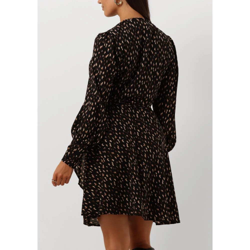 Notre-v Elegante Mini Jurk in Zwart en Bruin Black Dames