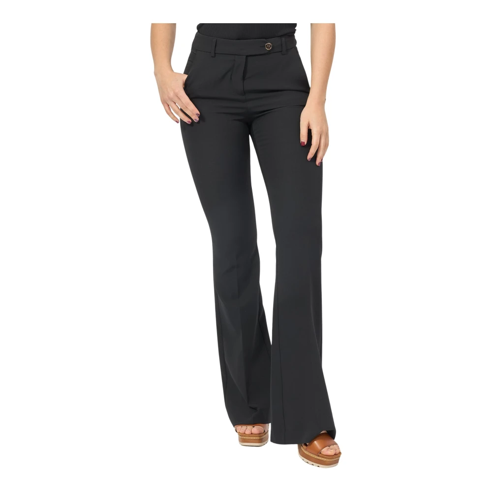 Fracomina Zwarte Bootcut Broek met NorHeren Taille Black Dames