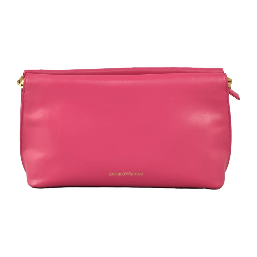 Emporio Armani Stijlvolle Schoudertas met Clip Sluiting Pink Dames