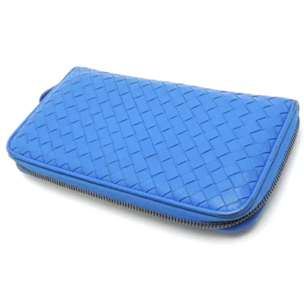 Bottega Veneta Vintage Pre-owned Leather wallets Blue Dames
