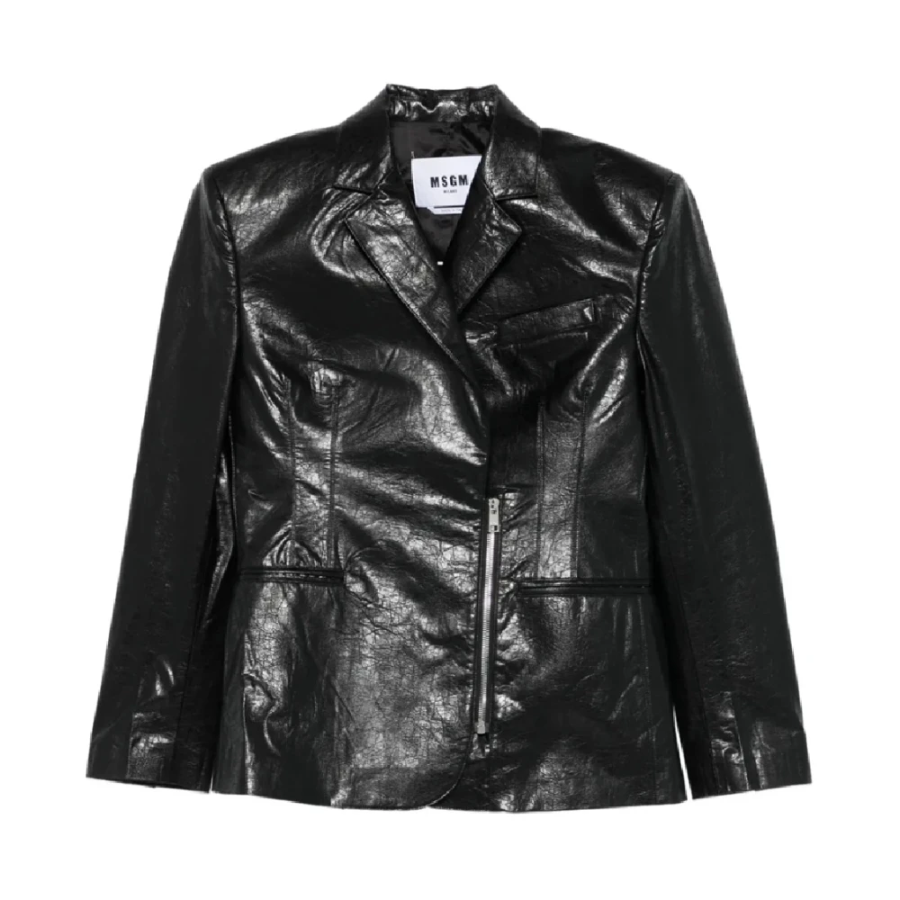 Msgm Women's Black Giacca - Light Jackets - S - Jackets