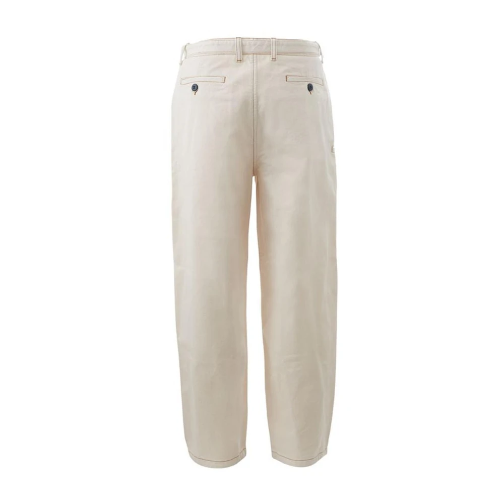 Emporio Armani Beige Katoenen Getailleerde Broek Heren Beige Heren