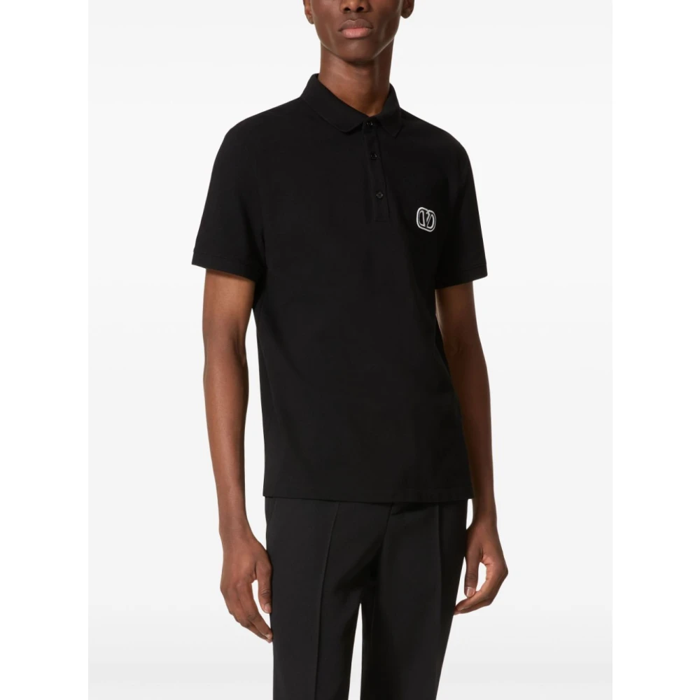 Valentino Zwarte T-shirts en Polos VLogo Signature Black Heren