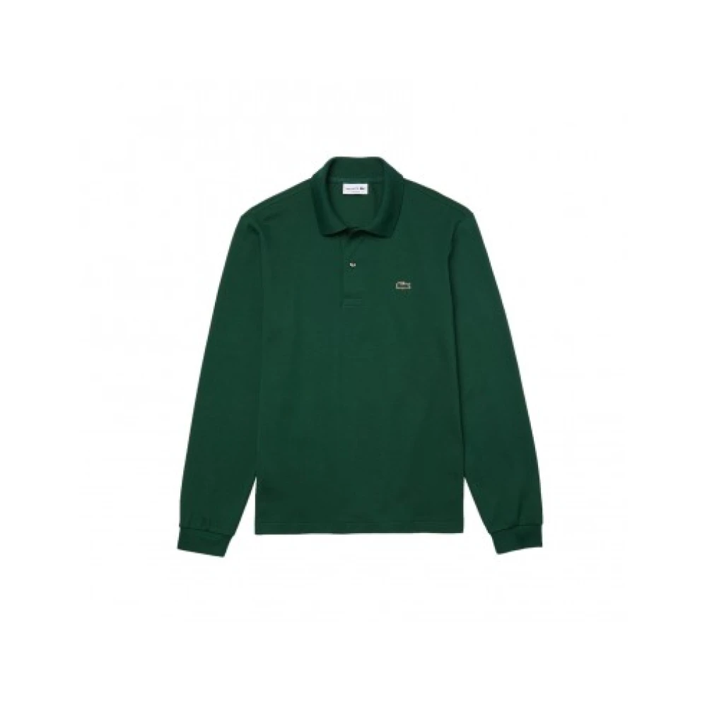 Lacoste Mannelijk Groente Tops Heren, Groen, Xs, Katoen, Klassiek Poloshirt Met Lange Mouwen