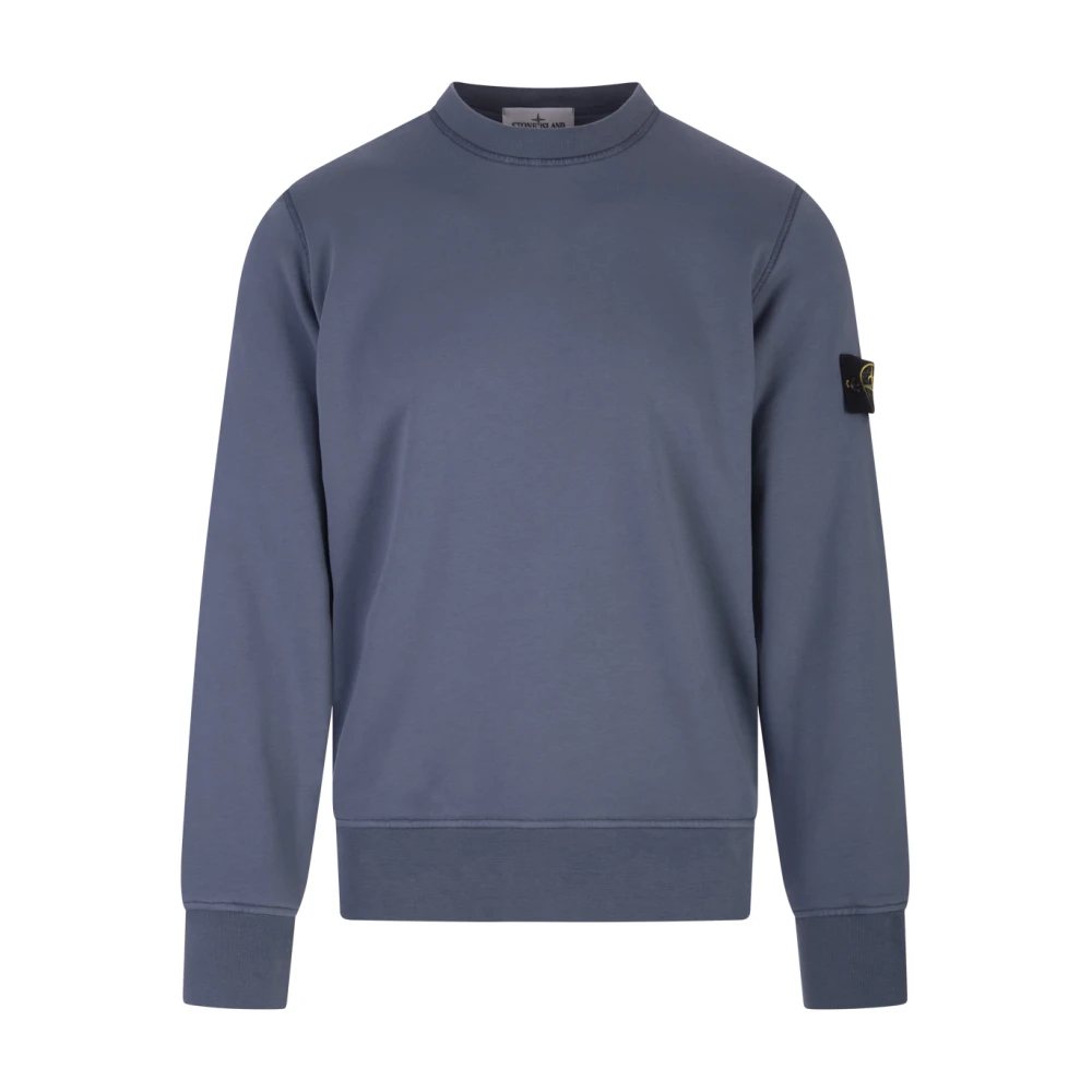 Stone Island Blå Crew-Neck Sweatshirt Bomull Blue, Herr