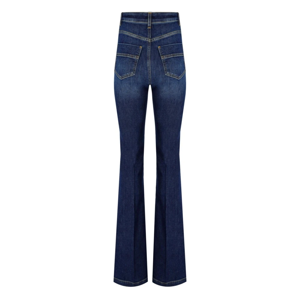 Elisabetta Franchi Blauwe Flare Denim Jeans Blue Dames