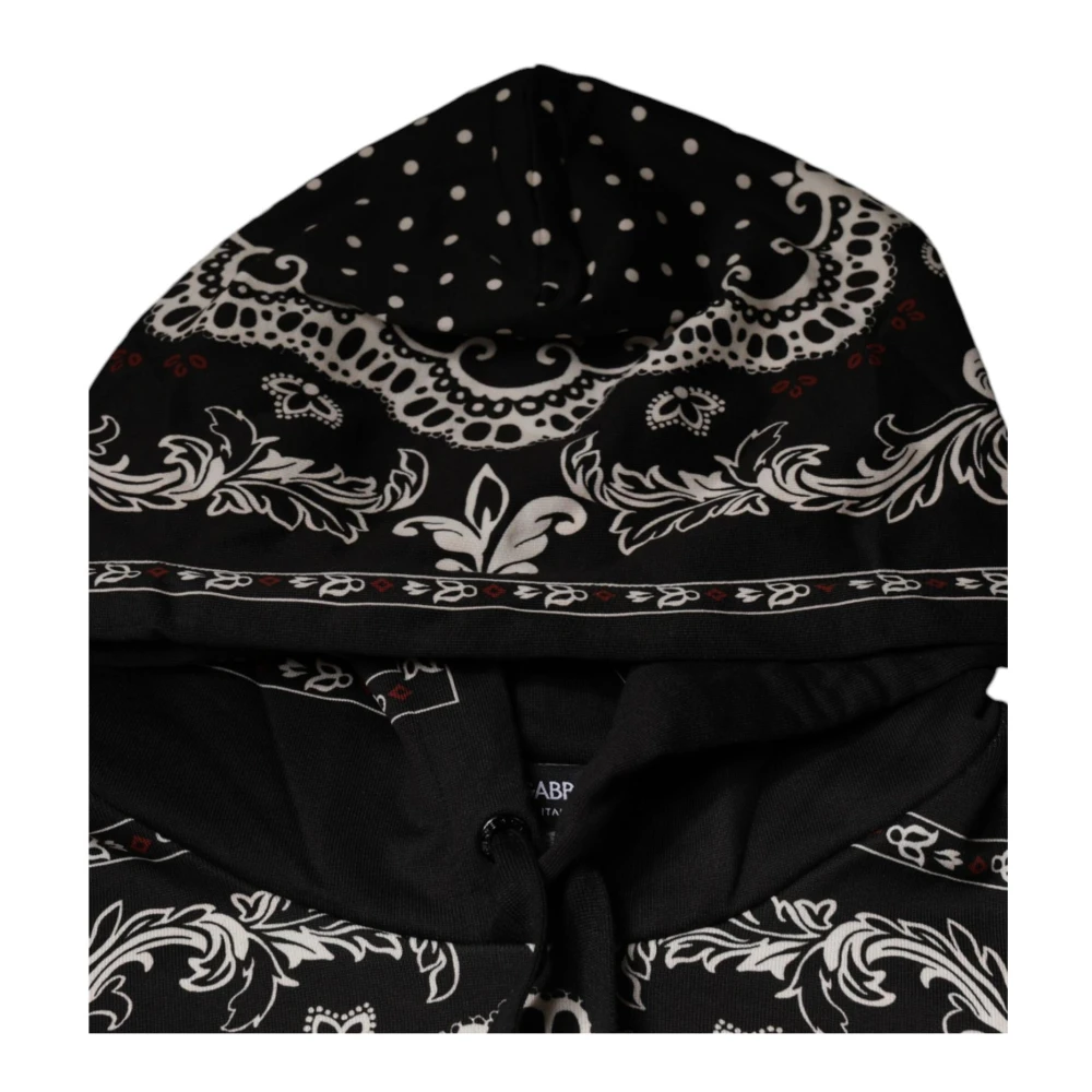Dolce & Gabbana Bandana Print Hoodie Black Heren