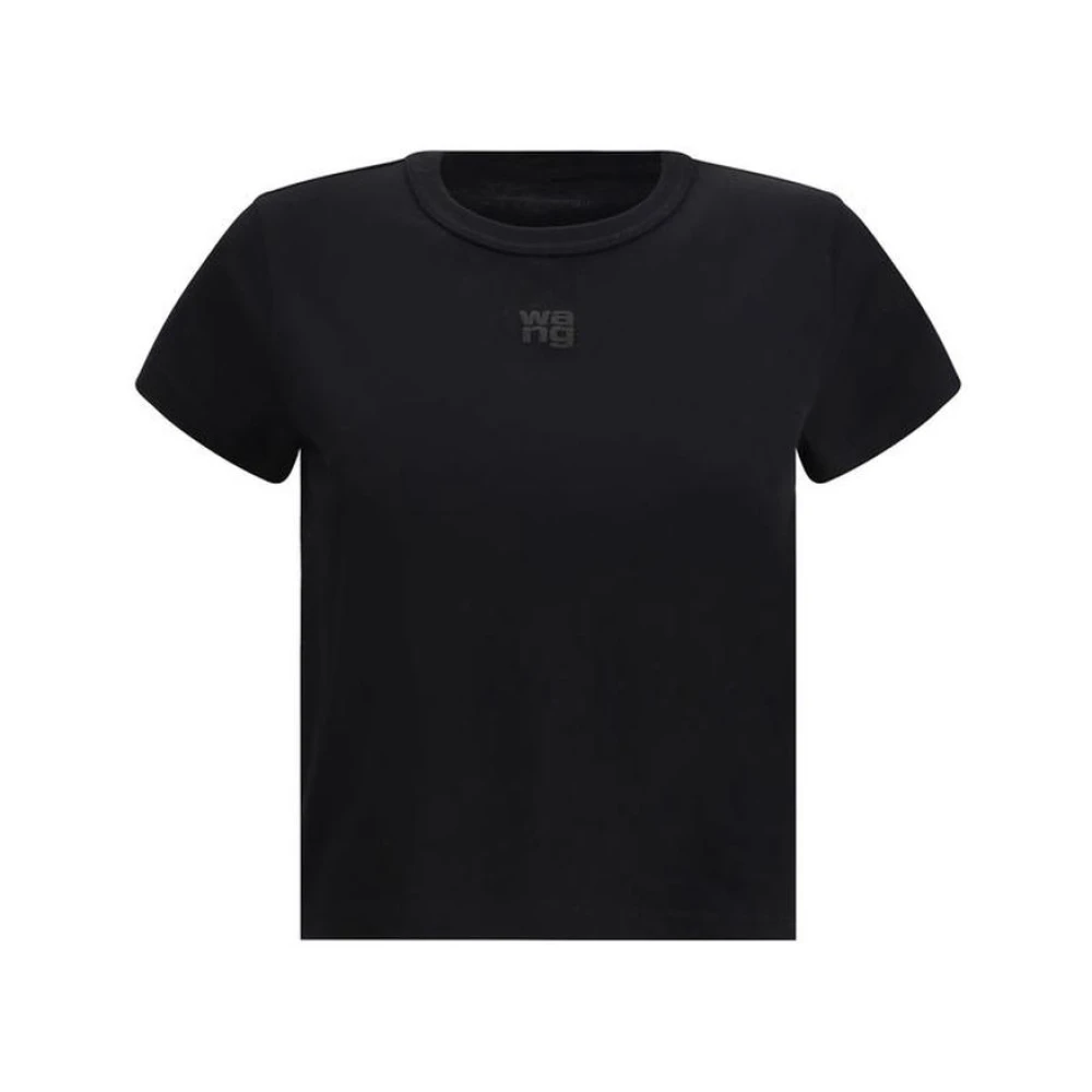 alexander wang Geborduurd Logo Crew Neck T-Shirt Black Dames