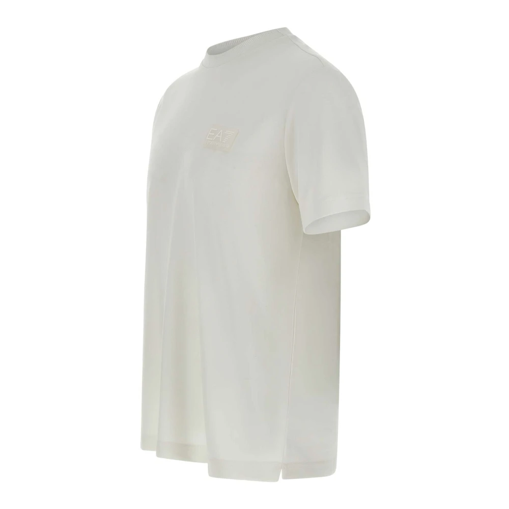 Emporio Armani EA7 Zachte Lyocell Mix Wit T-shirt White Heren