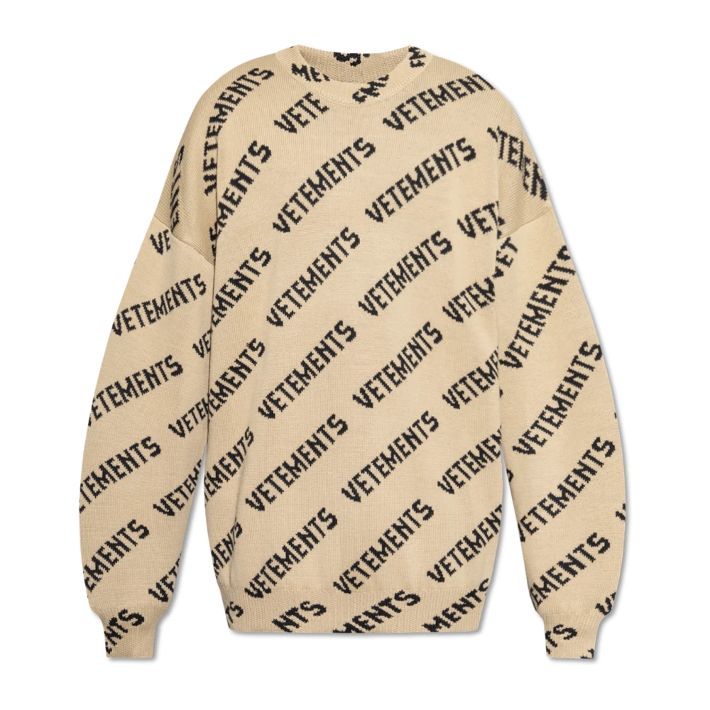 Vetements Trui met logo Beige Heren