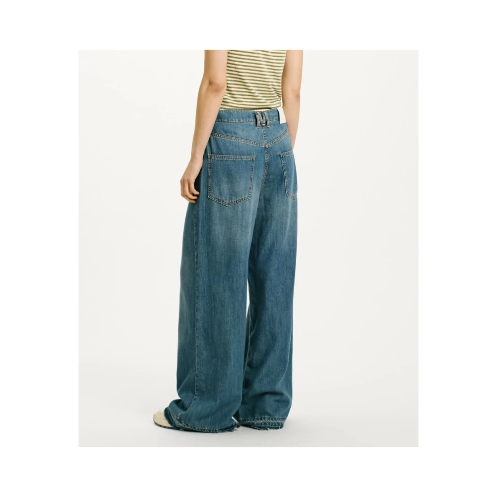 Momoni Stone Washed Denim Jeans Blue Dames