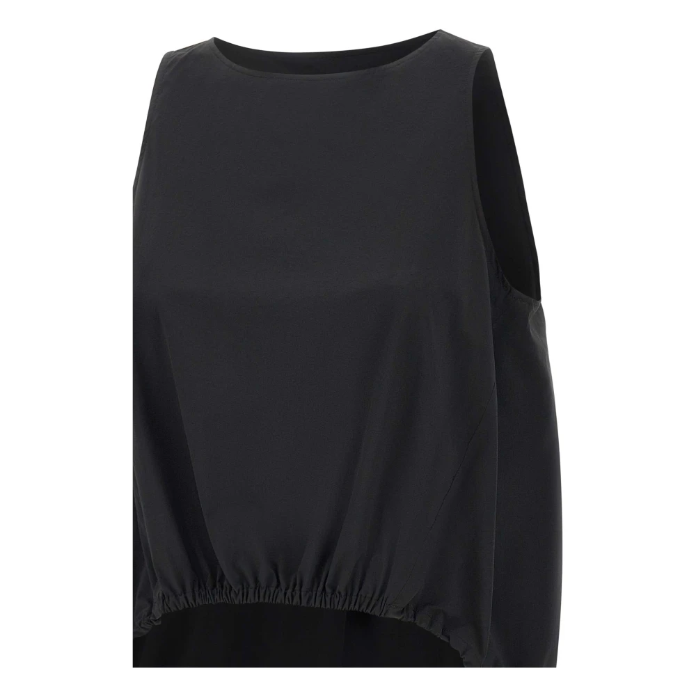 Herno Navy Blue Mouwloze Blouse Blue Dames