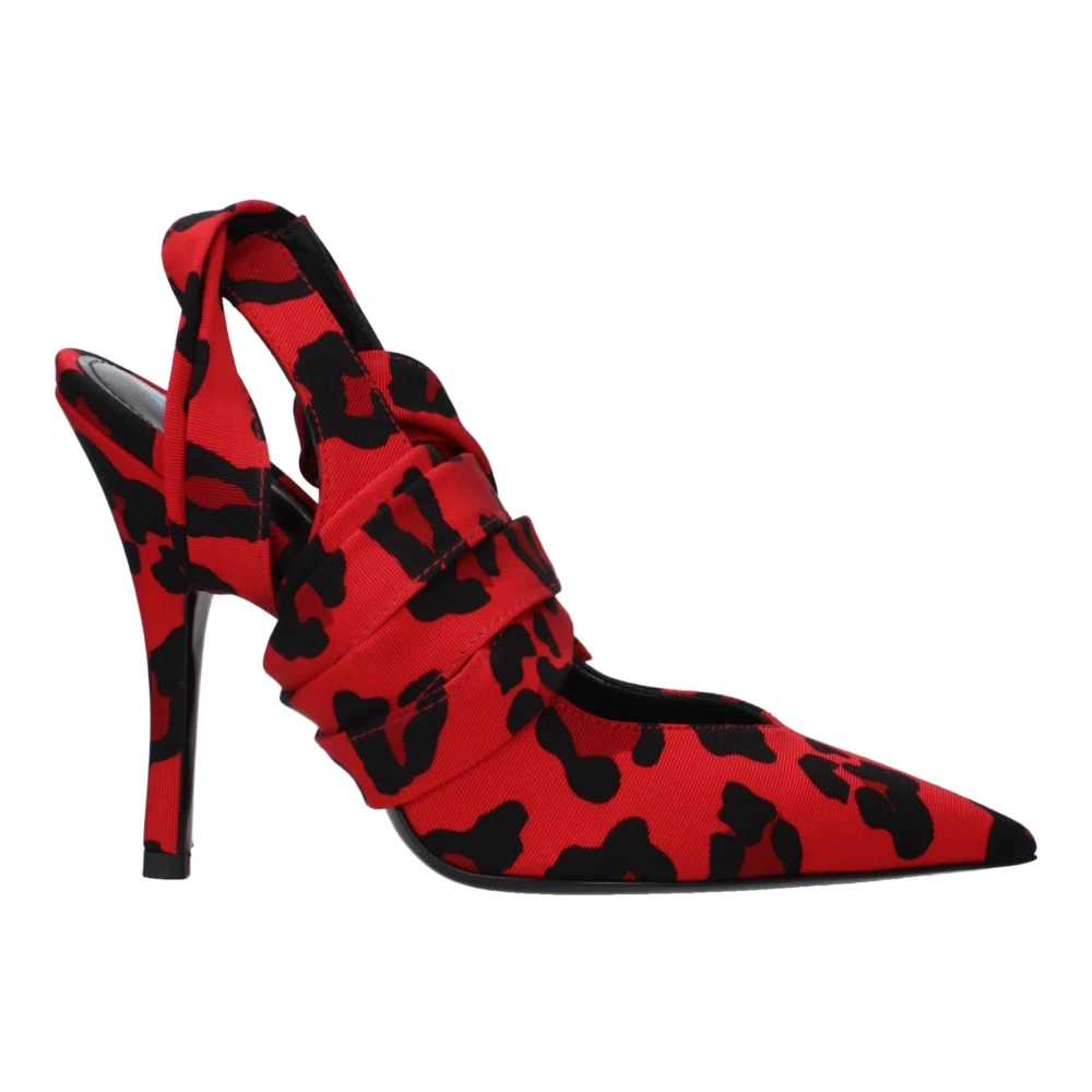 The Attico Women's Red Fabric Lace-Up Sandal