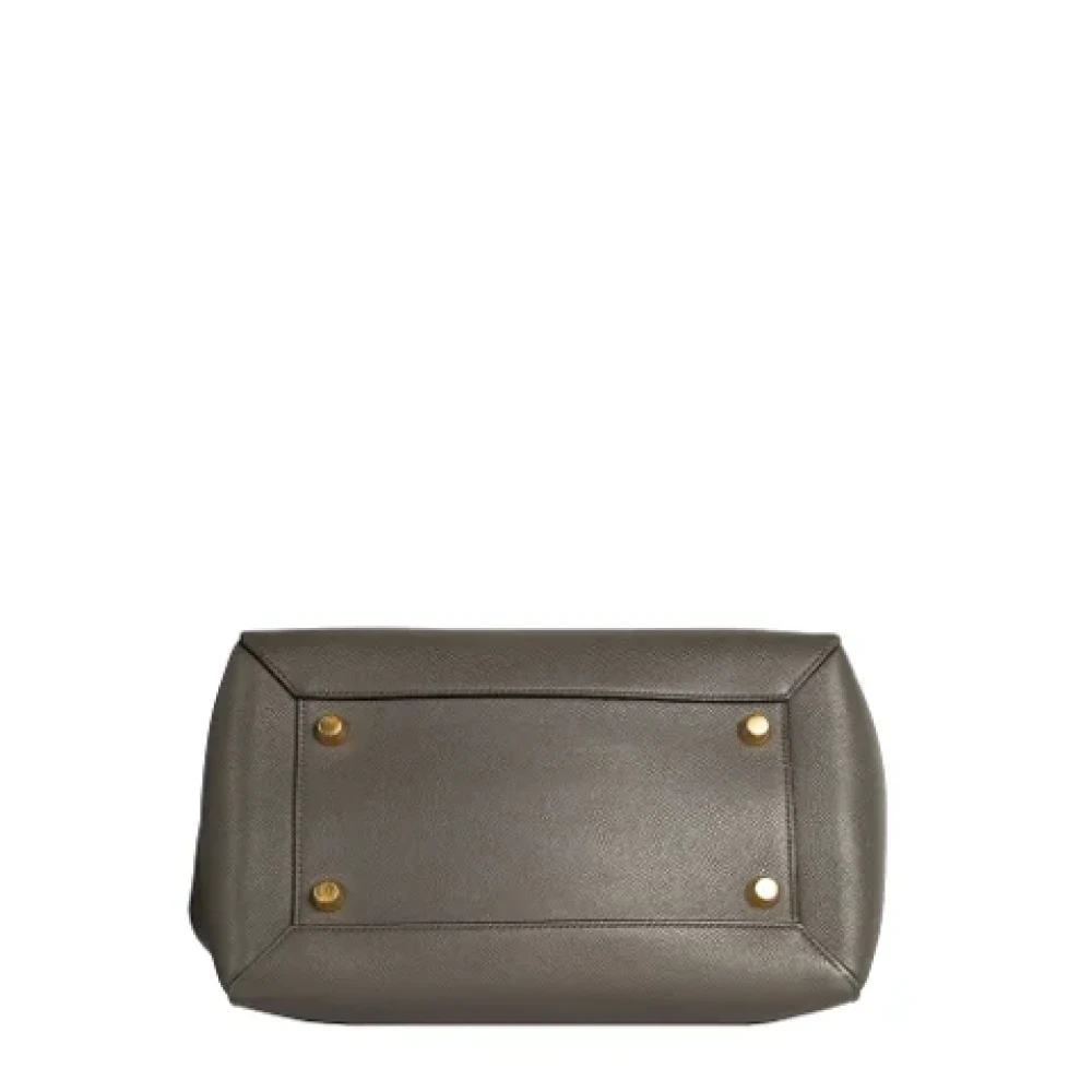 Celine Vintage Pre-owned Leather celine-bags Gray Dames