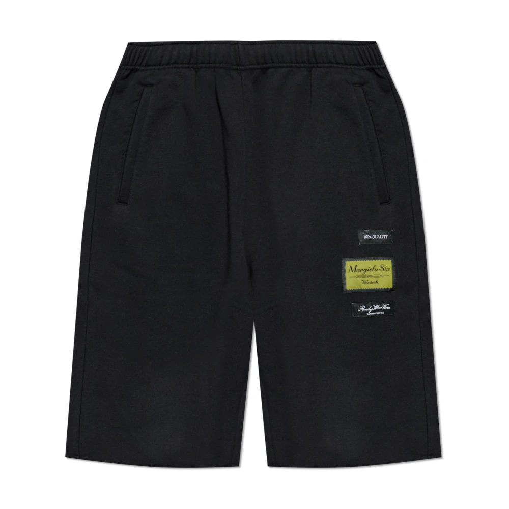 Mm6 Maison Margiela Uomo Nero - Logo Shorts - Shorts - L