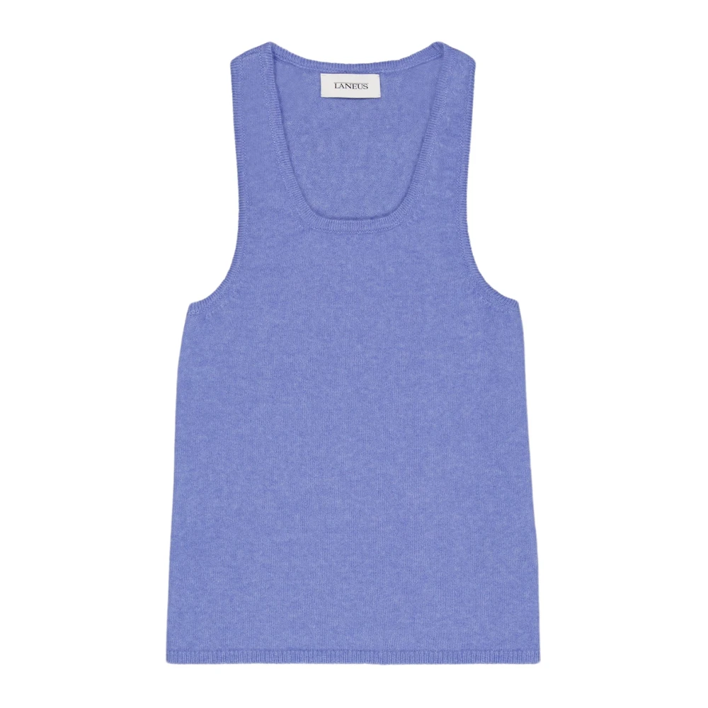 Laneus Wollen Mouwloze Top Blue Dames