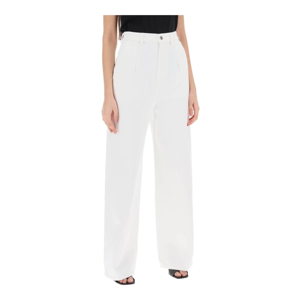 Loulou Studio Wide Trousers White Dames