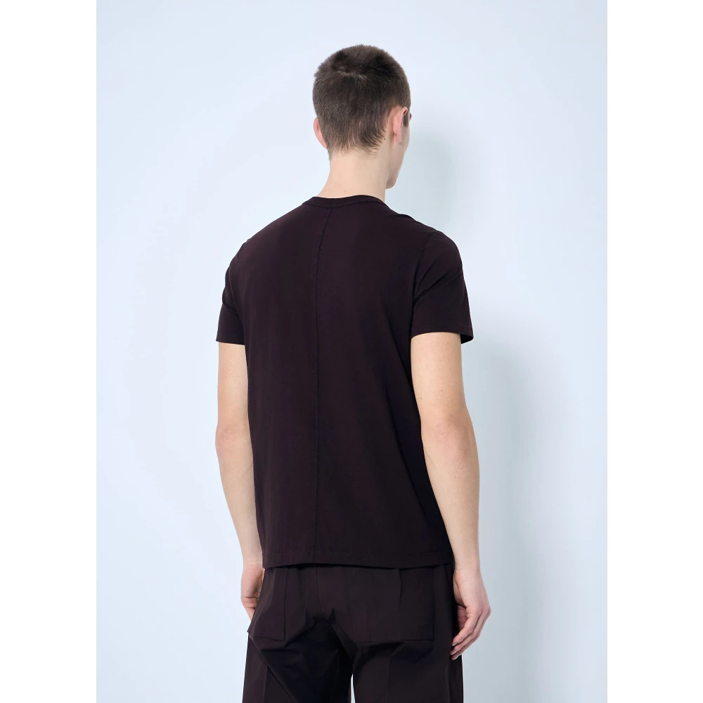 Rick Owens Double-Layer Katoen Jersey Crewneck T-Shirt Brown Heren