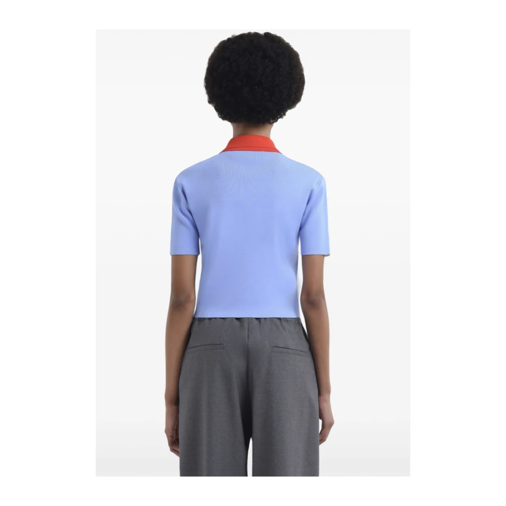 Marni Wit Oranje Polo Neck Sweater Multicolor Dames