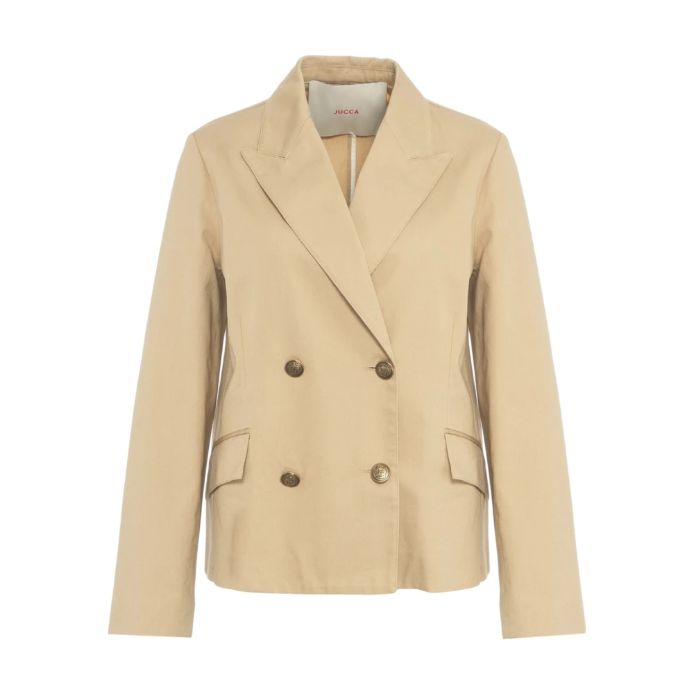 Jucca Beige Denim Blazer Chic Layering Beige Dames