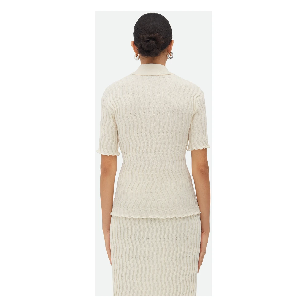 Bottega Veneta Witte Wol Button-Up Shirt White Dames