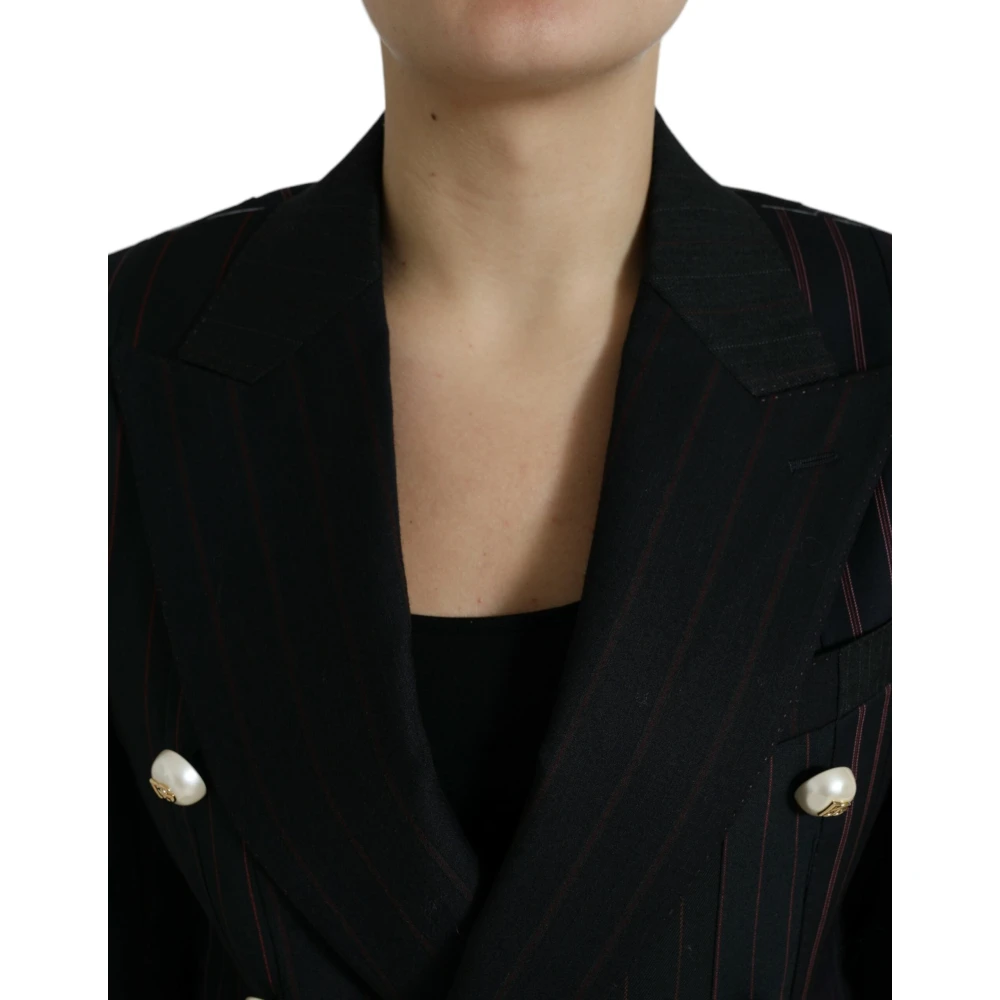 Dolce & Gabbana Gestreepte wollen blazer Black Dames