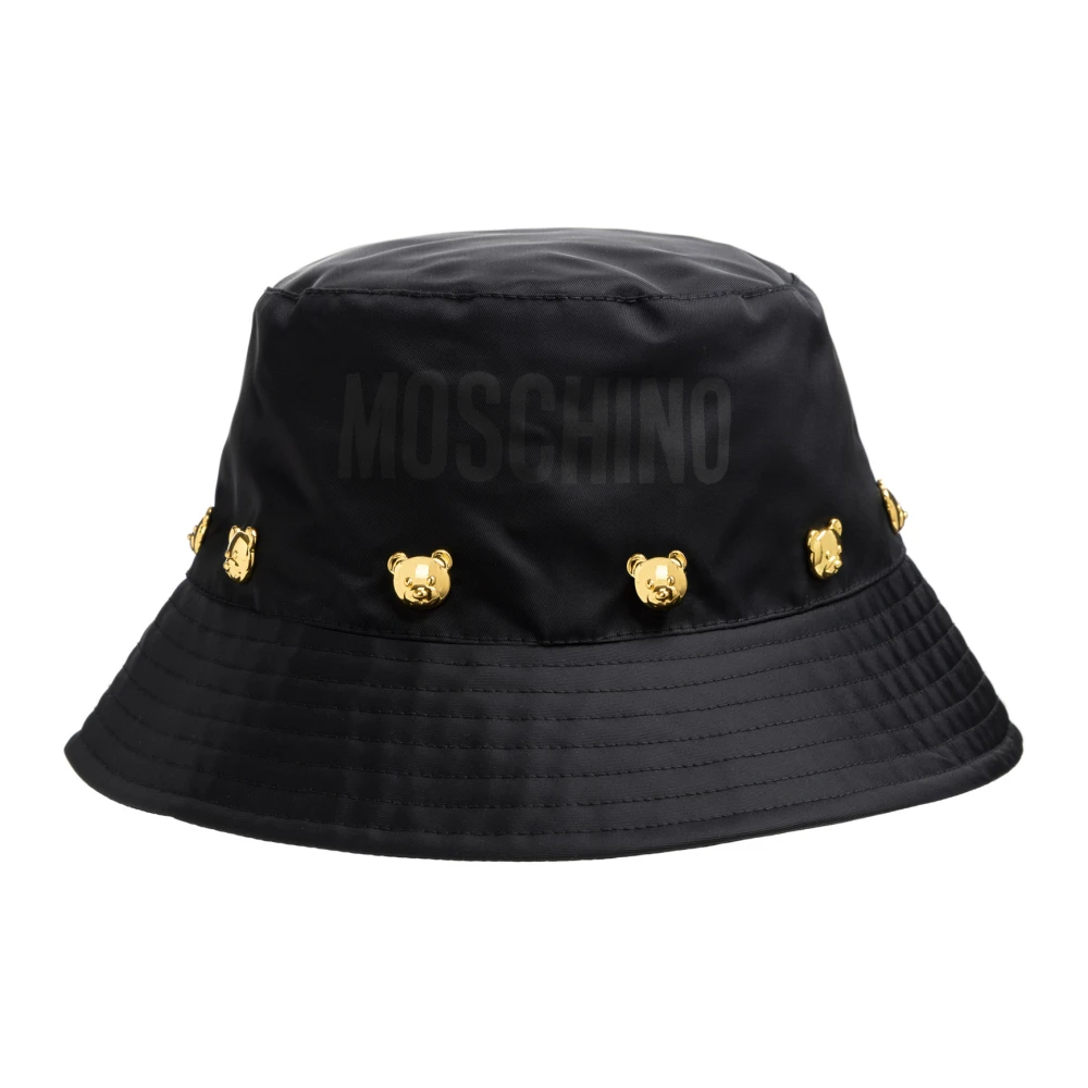 Moschino Zwarte Vissershoed met Gouden Details Black Unisex
