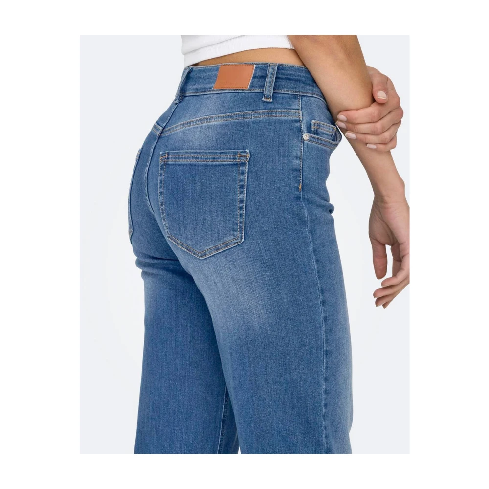 Only Mid Straight Denim Jeans Blue Dames