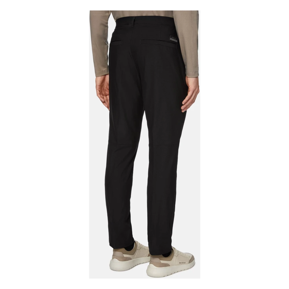 Boggi Milano Ergonomische broek van warpgebreid nylon B Tech Black Heren