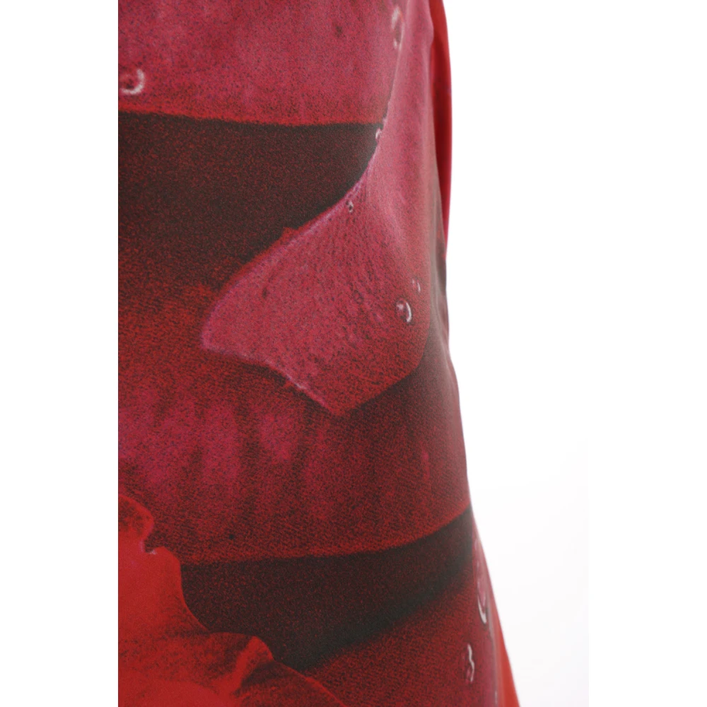 Roberto Cavalli Rode Tuinroos Print Midi Jurk Red Dames