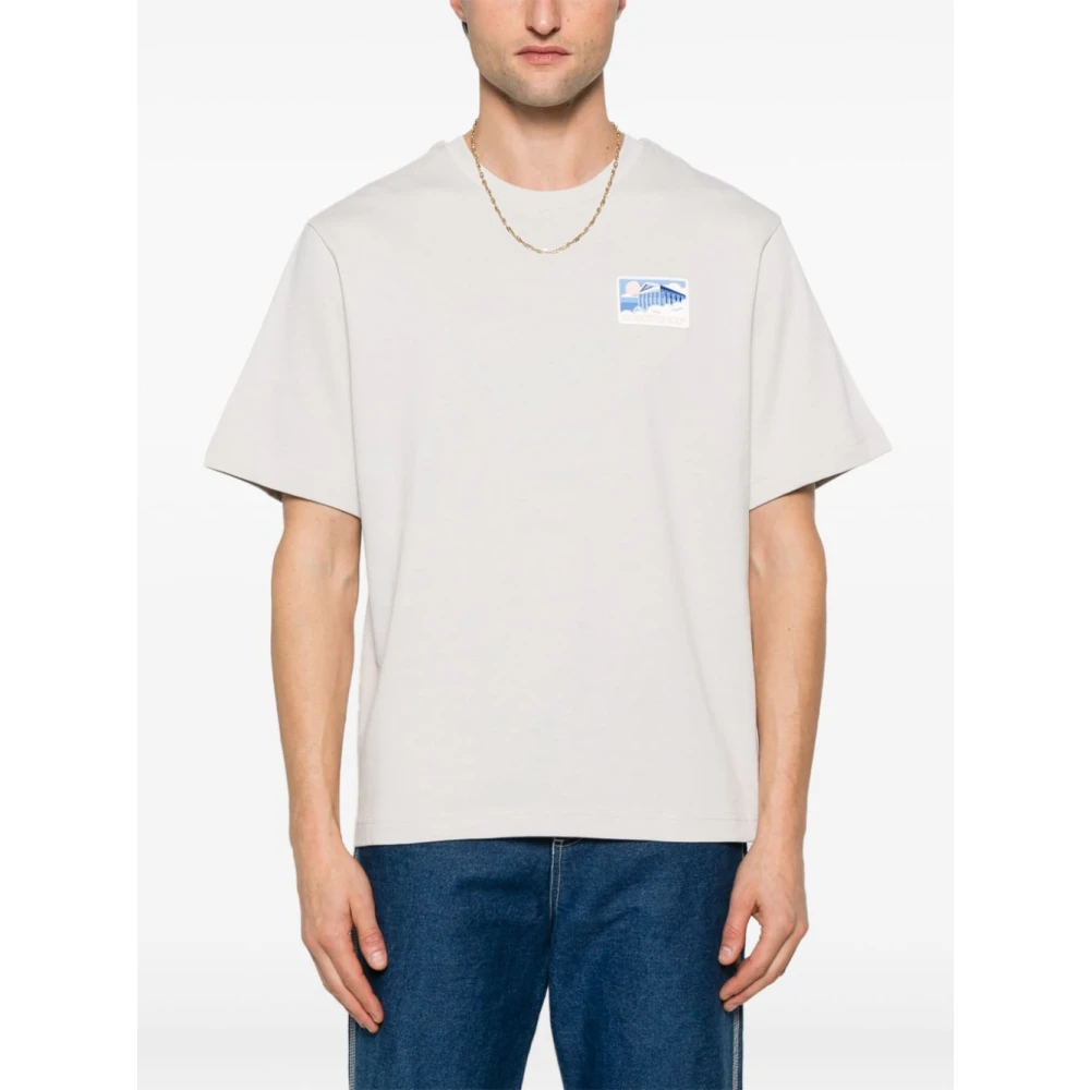 Casablanca Grijze T-shirts en Polos met Rubber Patch Gray Heren