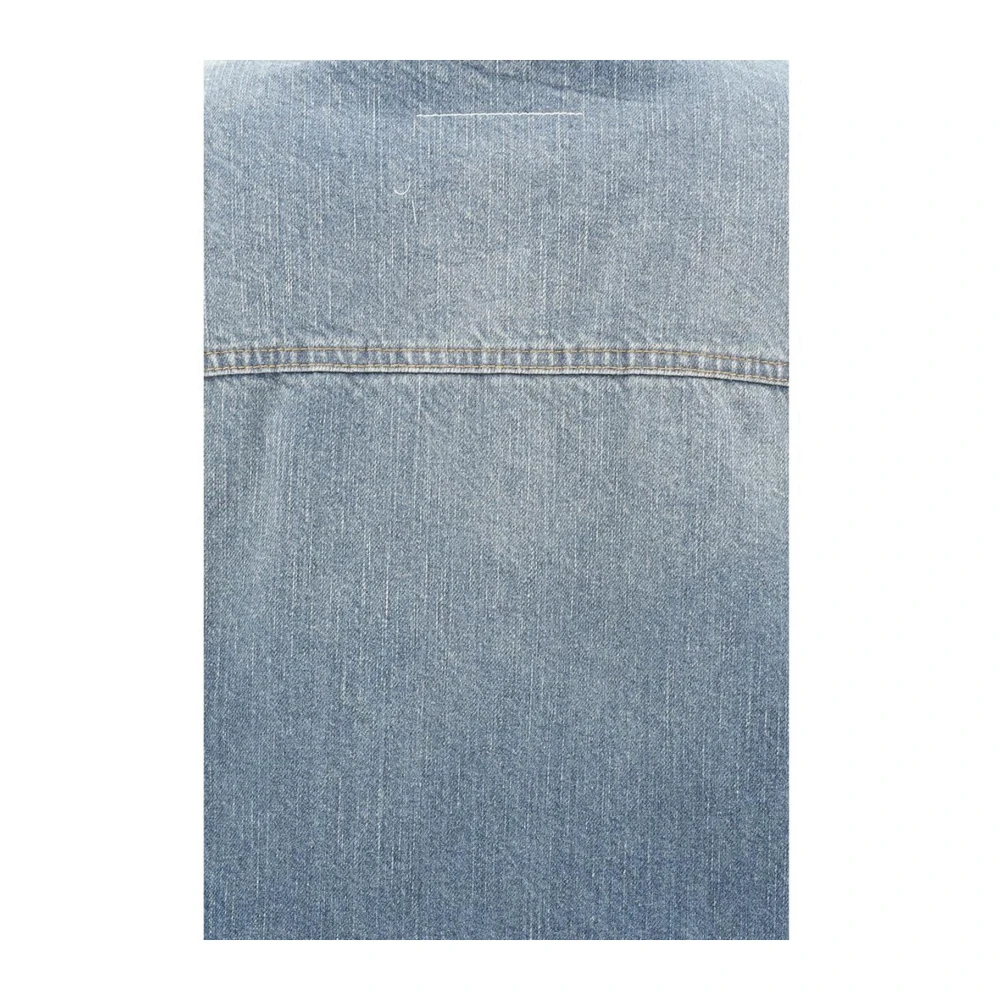 MM6 Maison Margiela Jas met pluche kraag en denim achterpand Black Heren