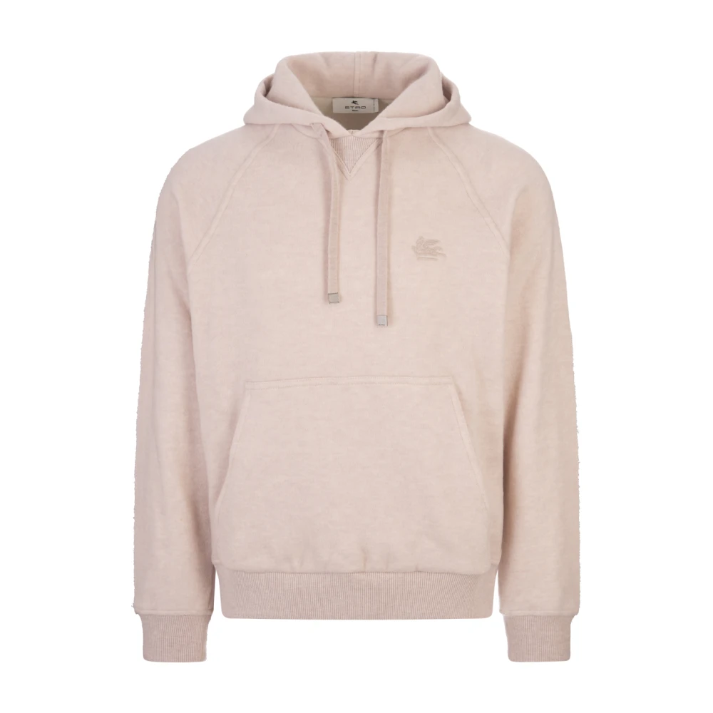 ETRO Bruine Wollen Hoodie met Pegasus Pink Heren