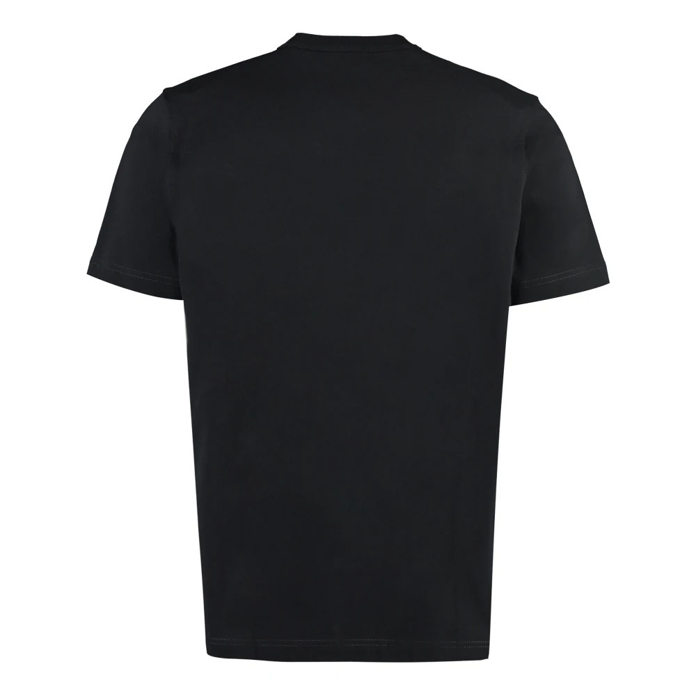 Diesel Katoenen T-shirt met Ribboord Halslijn Black Heren