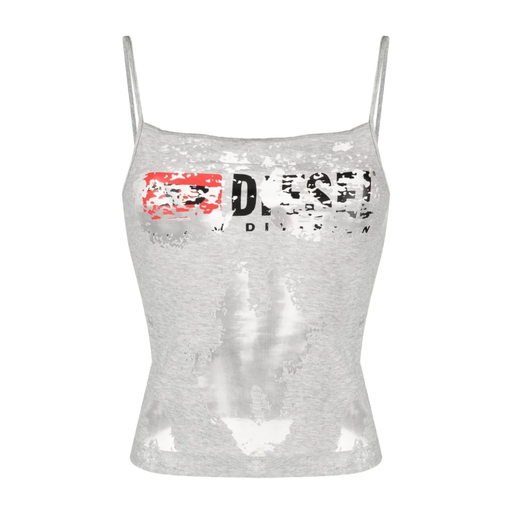 Diesel Vervaagd Logoprint Hemd Gray Dames