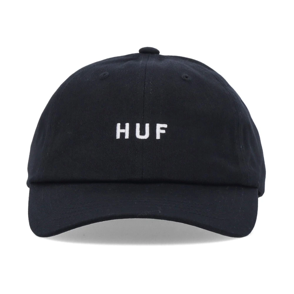 HUF Zwarte Gebogen Klep Pet 6 Panel Black Heren