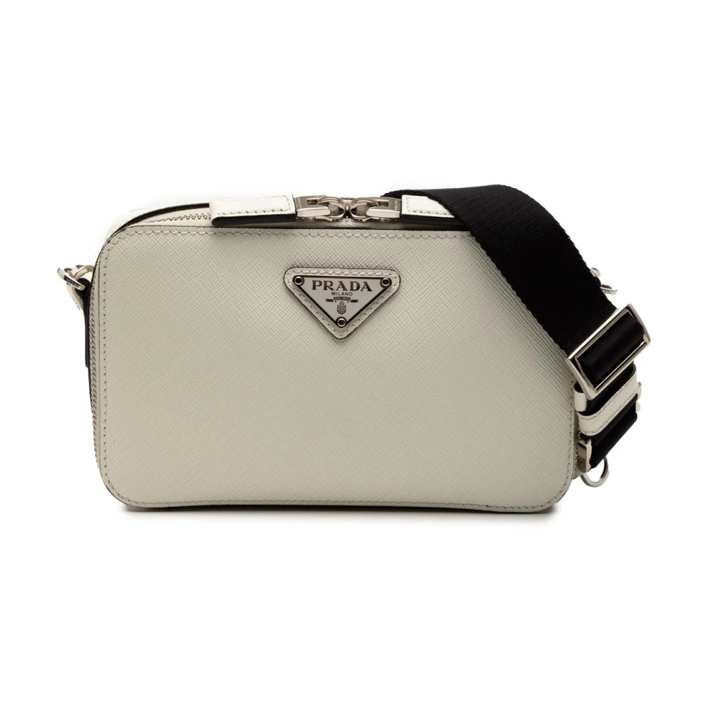 Prada Vintage Women's White Pre-Owned Compact Camera Bag