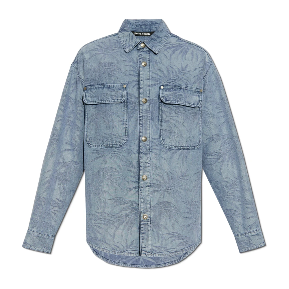 Palm Angels Denim overhemd Blue Heren