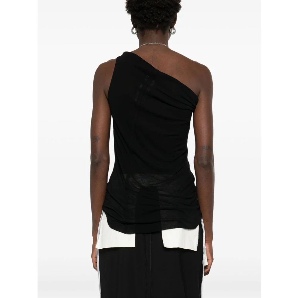 Rick Owens Asymmetrische Top zonder Mouwen met Halslijn Black Dames