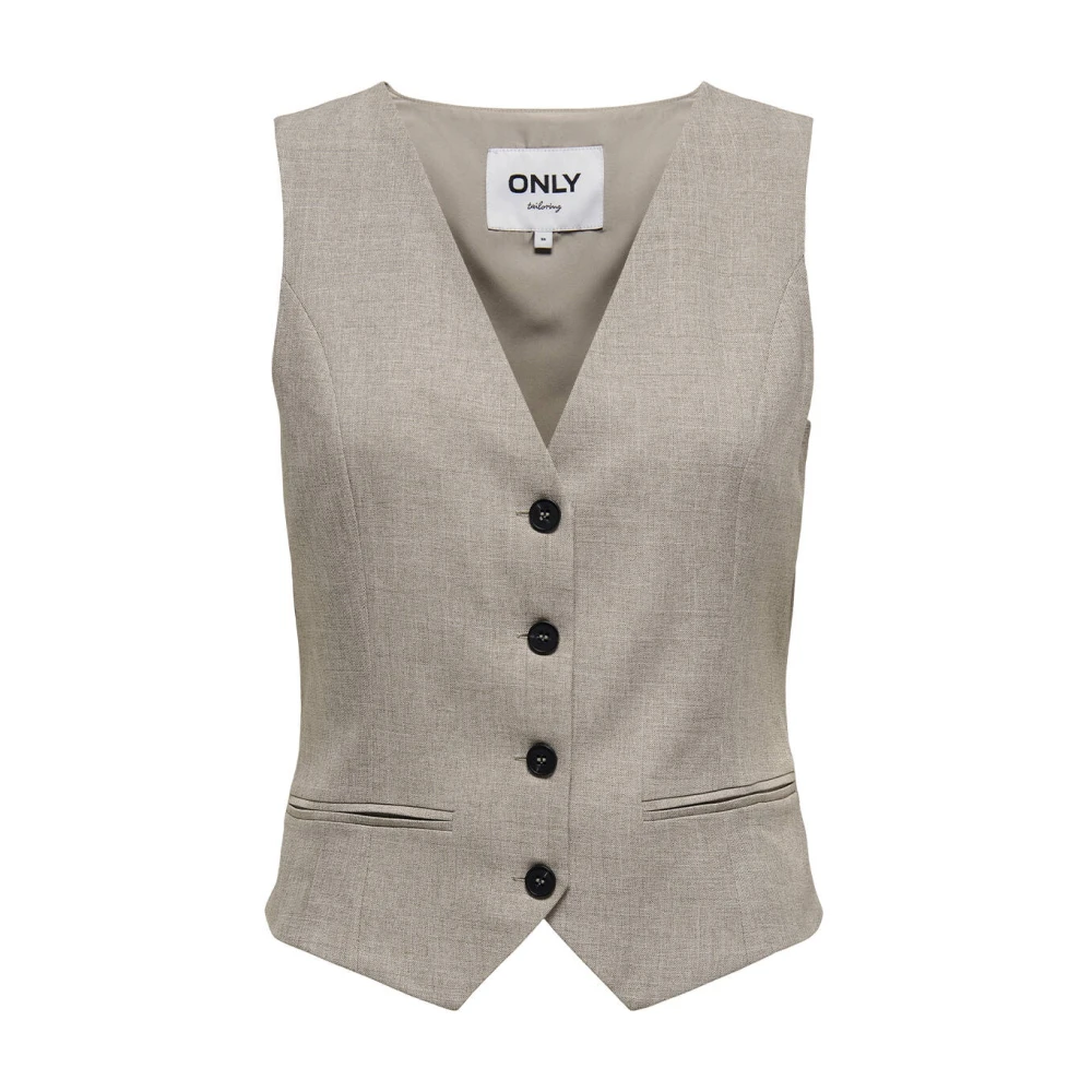 Only Aansluitend Melange Vest Brown Dames